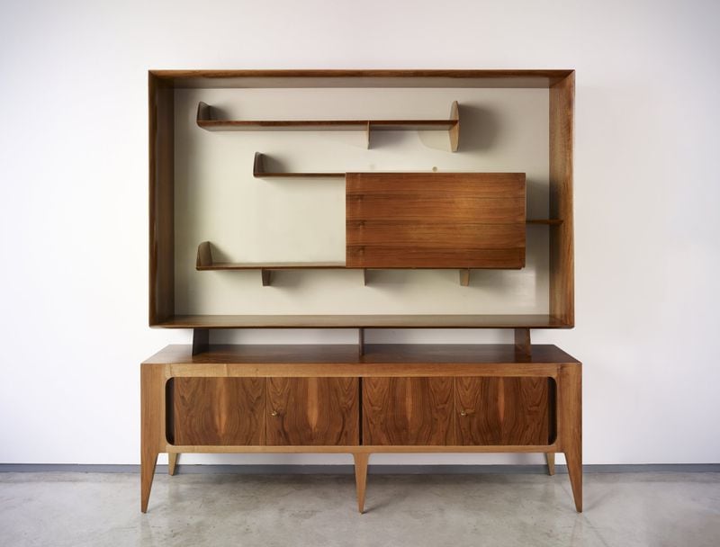 A 1951 display cabinet designed by Italy’s Gio Ponti, who was also an architect. Some of his pieces are in an exhibit at the Georgia Museum of Art in Athens through Sept. 17. CONTRIBUTED BY GEORGIA MUSEUM OF ART