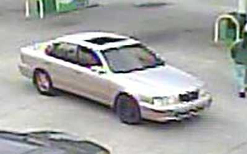 A person driving this car allegedly used the victim’s credit card.