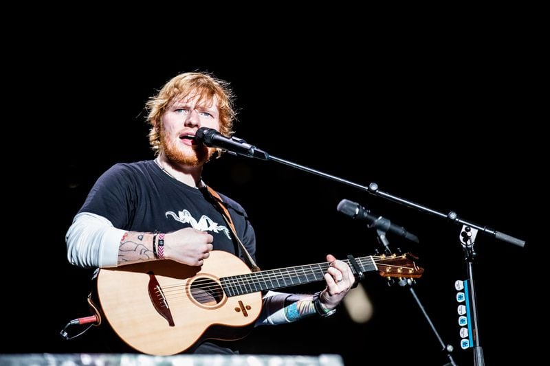 Ed Sheeran commanded the stage with only his guitar,  "loop station" and charm.  Photo: Ryan Fleisher/Special to the AJC