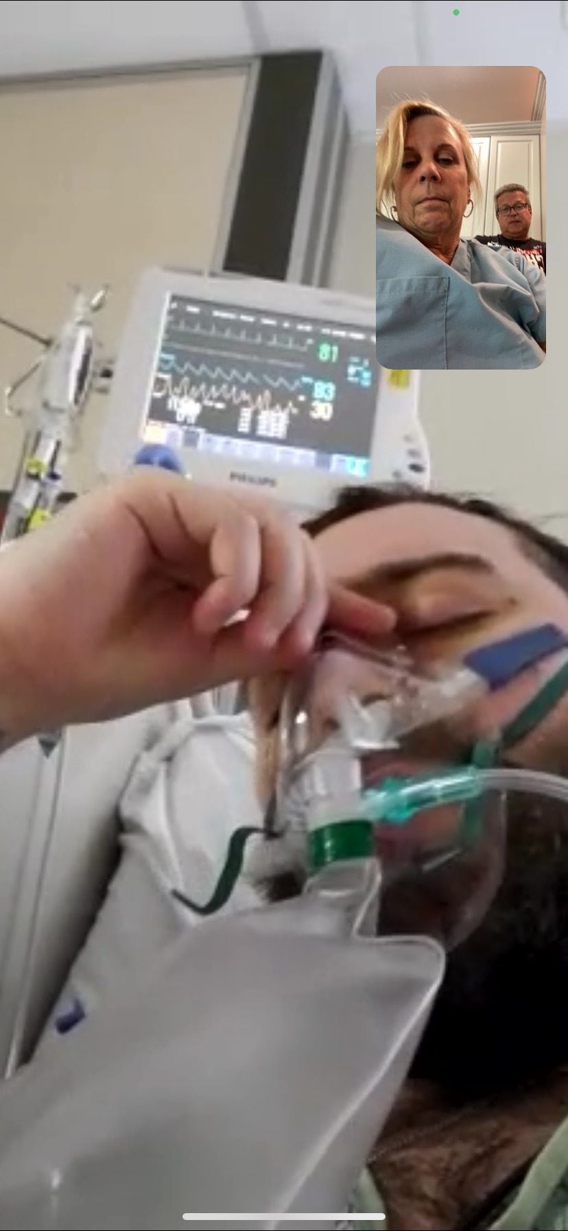 In a video call to his mother, Blake Bargatze showed her the stats on the machines monitoring his condition. Her heart sank when she saw his oxygen saturation level.