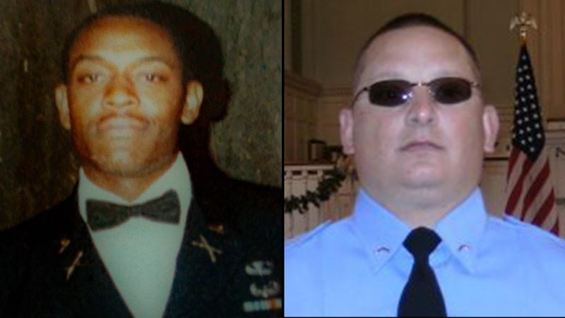 Funeral arrangements have been announced for Curtis Billue (left) and Christopher Monica, who were killed when two inmates escaped a prison bus in Georgia on June 13, 2017. The inmates were captured on June 15 in Tennessee.