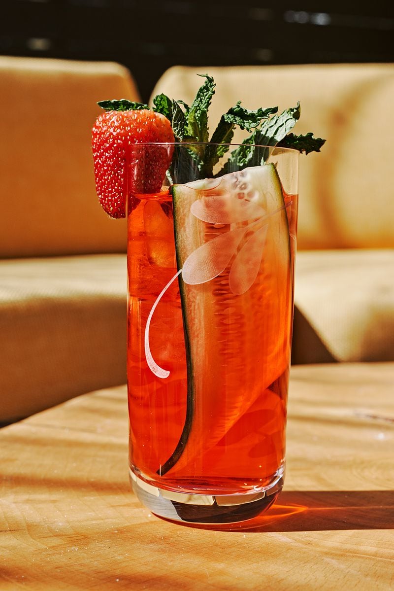 The Aperol spritz at Willow Bar is both bitter and sweet, with strawberry-infused Aperol, sparkling wine bubbles and soda. Courtesy of Andrew Thomas Lee