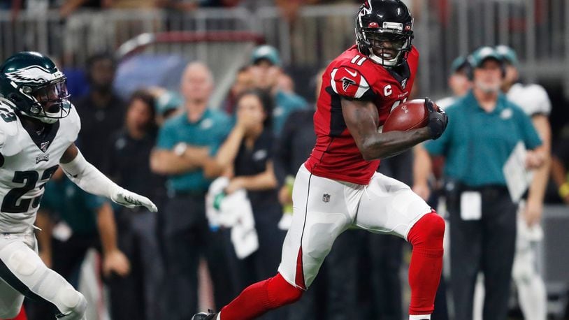 The Bucs are signing former Falcons and Titans receiver Julio Jones to a one-year contract, the Tampa Bay Times confirmed. (AP Photo/John Bazemore, File)