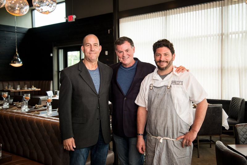 Arnette's Chop Shop Team (from left to right) General Manager Scott Spilberg, Owner Michel Arnette, and Executive Chef Stephen Herman. Photo credit- Mia Yakel.