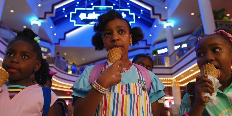 Erica (Priah Ferguson) spends a lot of time eating ice cream at the mall the first couple of episodes of "Stranger Things."