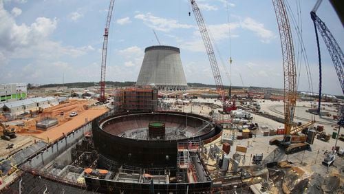 This June 13, 2014, file photo, shows construction on a new nuclear reactor at Plant Vogtle in Waynesboro, Ga. AP/John Bazemore