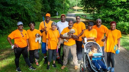A group of neighbors who call themselves the Central Dekalb Volunteer Cleanup Crew pick up trash at Hairston Park in Stone Mountain. PHIL SKINNER FOR THE ATLANTA JOURNAL-CONSTITUTION.