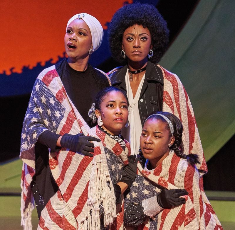 The cast of Theatrical Outfit’s musical “Simply Simone” includes (clockwise from top left) Marliss Amiea, Tina Fears, Chelsea Reynolds and Chani Maisonet. CONTRIBUTED BY CHRISTOPHER BARTELSKI