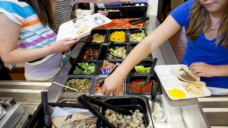 Salad and taco bars are now a common feature of school lunchrooms. (Getty Images)