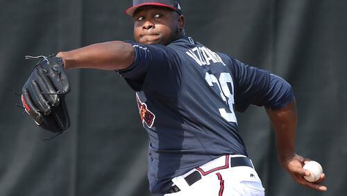 Arodys Vizcaino has allowed a homer in each of his past two appearances including a three-run shot in the eighth inning of Monday’s 3-0 loss to the Phillies. (Curtis Compton/ccompton@ajc.com)