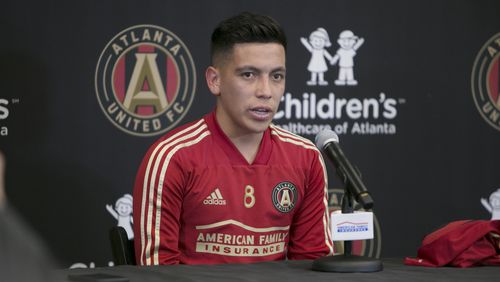 A lot of expectations  comes  from the Argentinian Ezequiel Barco, the most expensive MLS player that joins the five stripes squad, the 18 years old was presented to the media and  fans at the Atlanta United training facility in Marietta, Ga. on Thursday, Feb. 15, 2018.