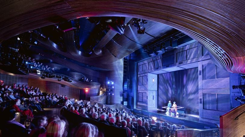 The Coca-Cola Stage at the Alliance Theatre, dark for almost two years during the pandemic, will be welcoming audiences to the 2022-2023 season of the Alliance Theatre. Photo: Leonid Furmansky Trahan Architecture