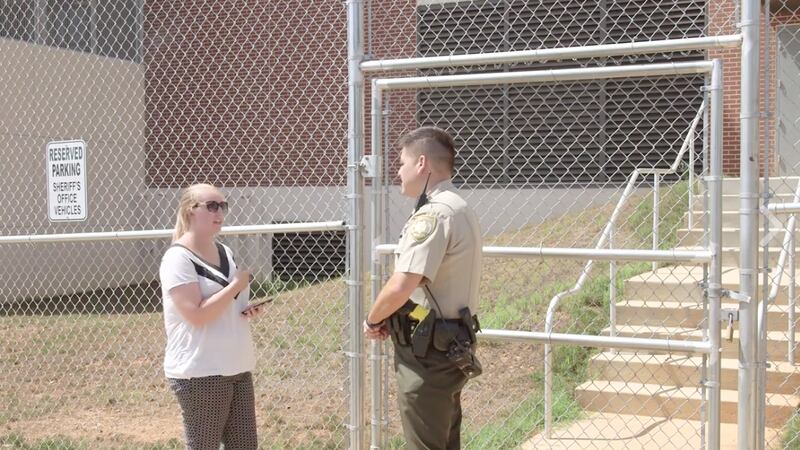 "No ma'am, you cannot go in there." Believe it or not some Pokemon players seek entry to secured locations like jail facilities while on the hunt.