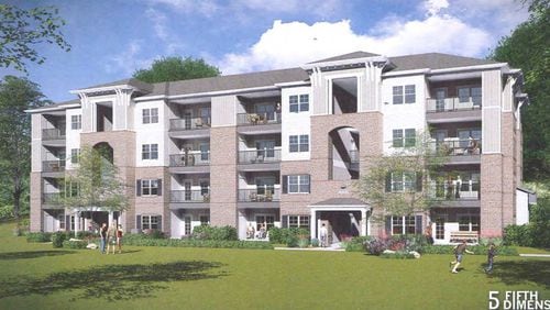 A 256-unit apartment complex is being proposed near Coolray Field and across I-85 from the Mall of Georgia. (Via planning commission documents)