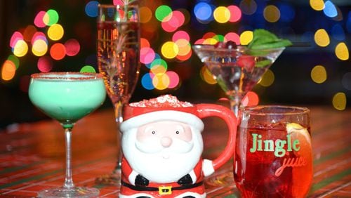 Drinks from the Jingle Bar holiday pop-up at Tre Vele. / Courtesy of Tre Vele