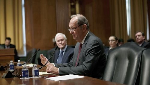 WASHINGTON, DC - FEBRUARY 10:  Former Sen. Bill Bradley (R) (D-NJ) and Sen. Bob Packwood (L) (R-OR) testify before the Senate Finance Committee February 10, 2015 in Washington, DC. The committee heard testimony on lessons learned from the Tax Reform Act of 1986 during the hearing.  (Photo by Win McNamee/Getty Images)