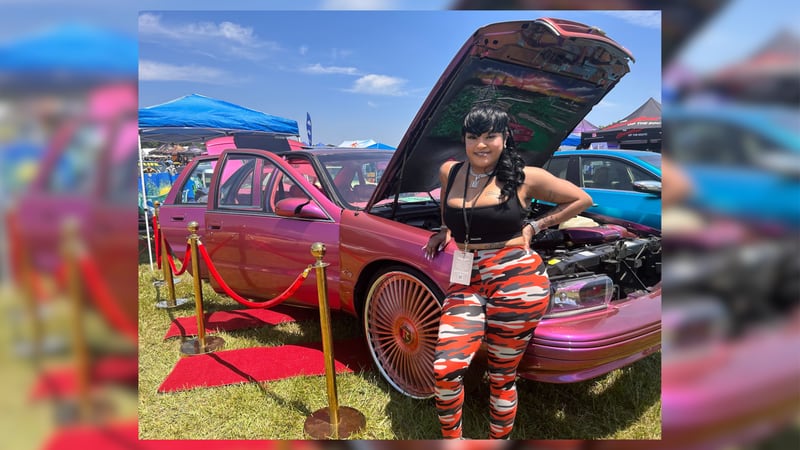 Kendra Fletcher's bright pink Impala was hard to miss at the Rick Ross Car and Bike Show. 