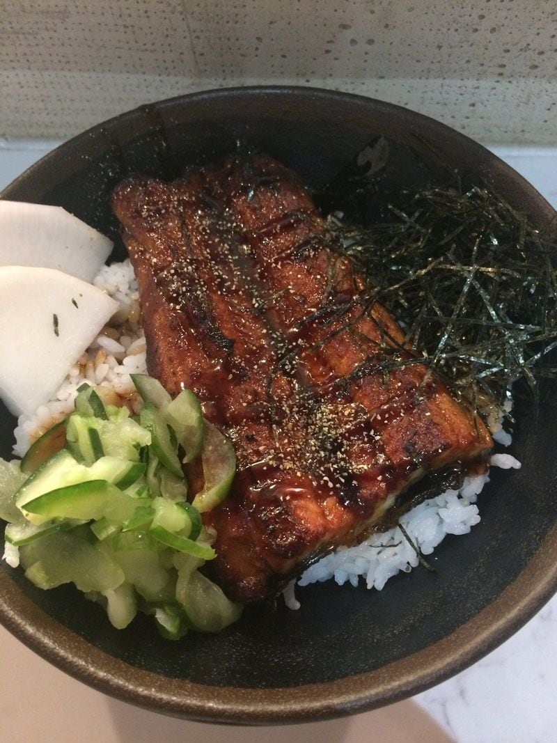 The kabayaki unagi (barbecue eel bowl) at Momonoki in Midtown. CONTRIBUTED BY WENDELL BROCK