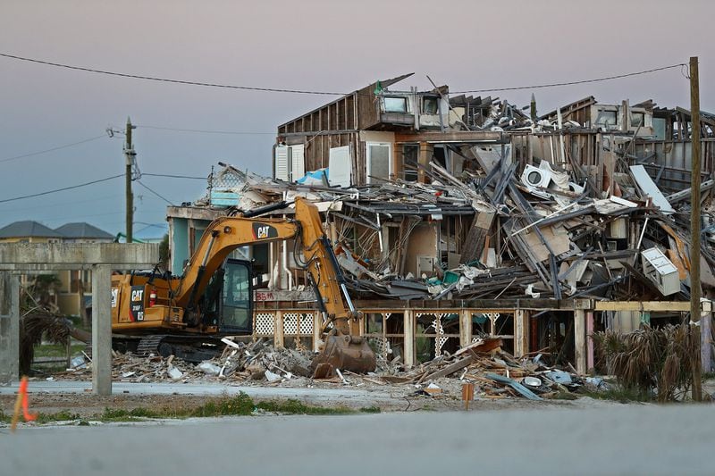Heavy equipment is still busy working to remove destroyed buildings in Mexico Beach seven months after Hurricane Michael hit Florida’s Gulf Coast. 