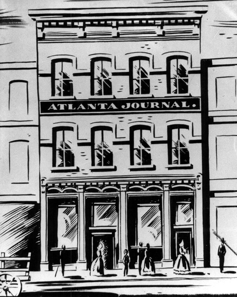 This illustration is from one of the Journal’s two South Broad Street addresses. (AJC file)
