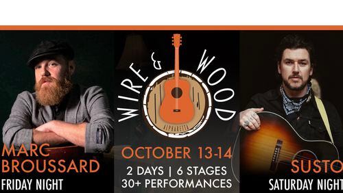 Alpharetta announces this year's Wire & Wood songwriters festival headliners: Marc Broussard and SUSTO. (Courtesy City of Alpharetta)