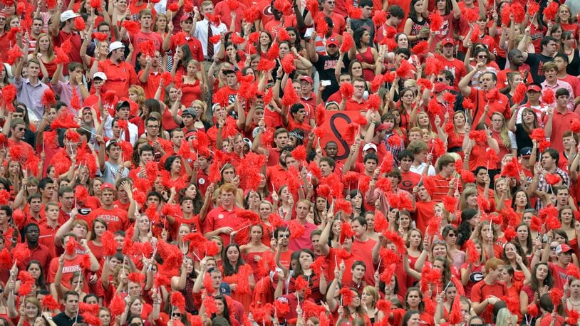 Even in the pandemic season of 2020, Georgia fans sold out Sanford Stadium, which reduced it's capacity to about 20% of 92,746. (Brant Sanderlin/AJC file)
