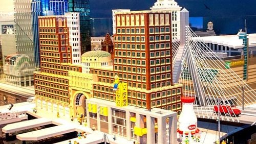 A miniland portrayal of Atlanta from Phipps Plaza's Legoland Discovery Center.