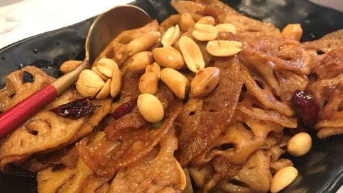 A stir-fry of kung pao lotus root is a special at Gu’s Kitchen on Buford Highway. CONTRIBUTED BY LIGAYA FIGUERAS