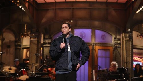 SATURDAY NIGHT LIVE -- “Pete Davidson, Ice Spice” Episode 1845 -- Pictured: Host Pete Davidson during the Monologue on Saturday, October 14, 2023 -- (Photo by: Will Heath/NBC)