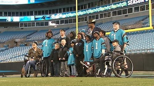 Cam Newton  hosted 14  patients from the Levine Children's Hospital. (Photo: WSOCTV.com)