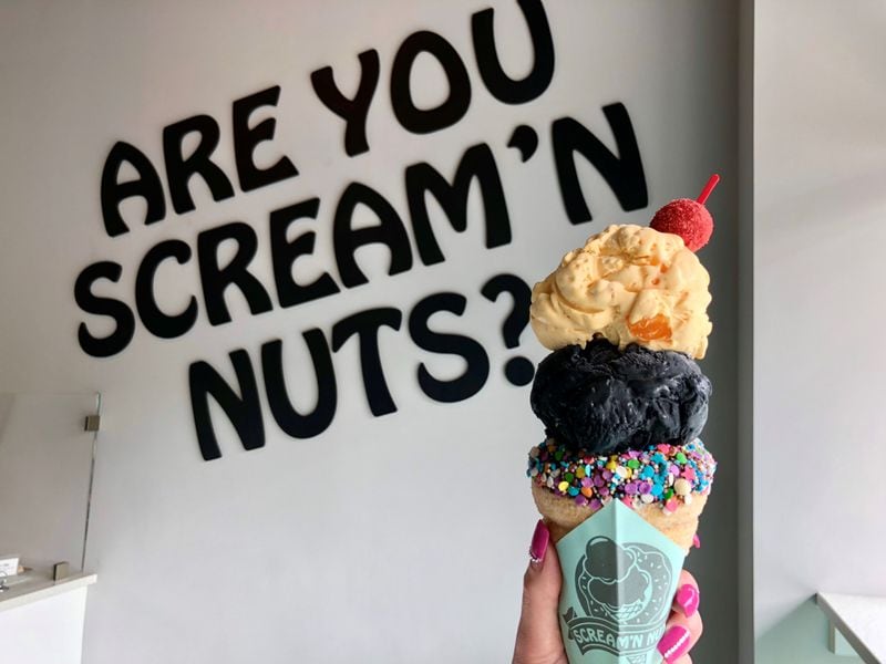 Scream'n Nuts offers doughnut cones that have caramelized sugar on the outside, but are still soft on the inside.