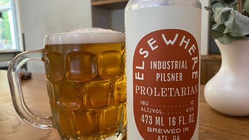 Elsewhere Proletarian is an easy-drinking industrial-style Pilsner made with German ingredients. / Bob Townsend for the Atlanta Journal-Constitution