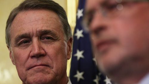 Sen. David Perdue, R-Ga., during a news conference in Washington, D.C., in November 2017 (Photo by Alex Wong/Getty Images)