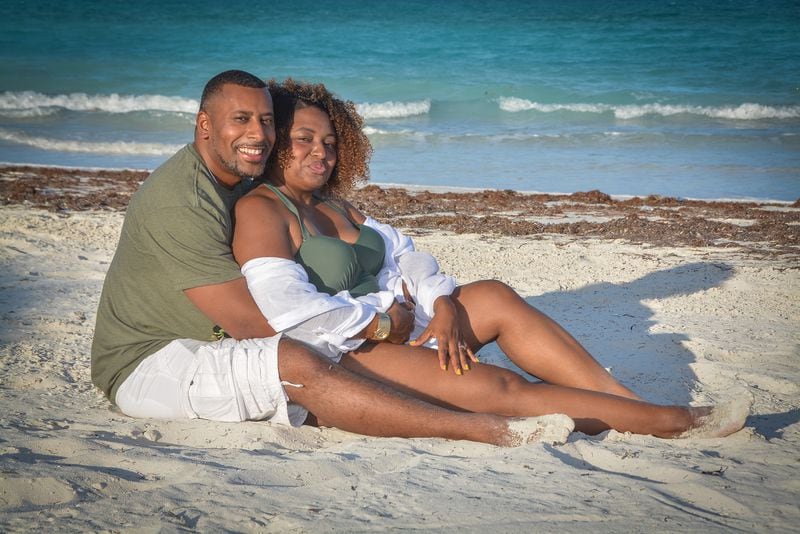 Tiran Jackson and Maleka Jackson on the beach in the Bahamas, a day before the accident. Courtesy of Tiran Jackson