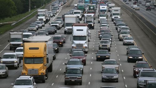 Traffic on I-75 as seen from Allgood Road, south of the I-575 merge on Aug. 19, 2014. Credit Bob Andres AJC bandres@ajc.com