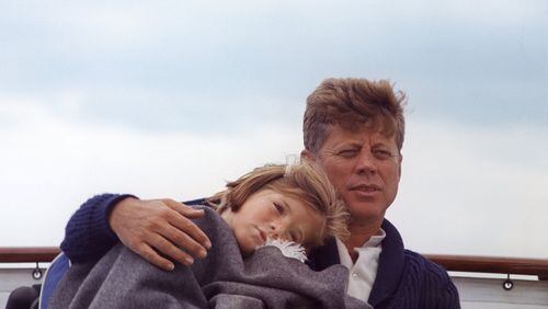 Cecil Stoughton captured this private moment between President John F. Kennedy and his daughter, Caroline, aboard the yacht Honey Fitz off Hyannis Port, Mass., in 1963. It’s included in the exhibit “The President’s Photographer: Fifty Years Inside the Oval Office” at the Booth Western Art Museum. CONTRIBUTED BY CECIL STOUGHTON