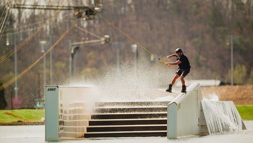 Wakeboarders, water skiers, kneeboarders and other water sportsmen can see some action without a boat at Terminus Wake Park in Cartersville. Contributed by Terminus Wake Park