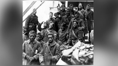 Members of Sgt. Henry Johnson’s famed World War I combat unit, the 369th Infantry Regiment. Johnson, who was from Winston-Salem, N.C., was posthumously awarded the Medal of Honor in 2015 for his heroism in combat. About 380,000 African Americans served in the U.S. military during WWI, including about 200,000 who were sent to Europe.