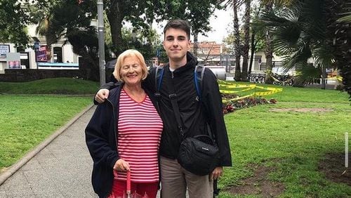 Dylan Nunnally with his grandmother in Spain. (Photo: Courtesy)