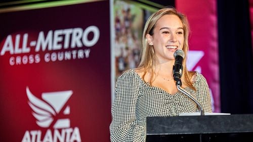 Sarah Burwell at the 2023 All-Metro Cross Country Banquet.