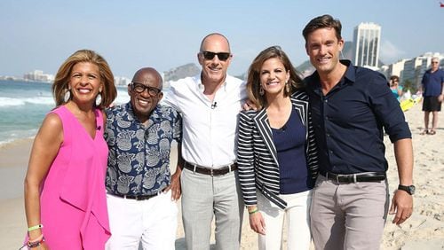 ‘Today’ show hosts pictured from (l-r) Hoda Kotb, Al Roker, Matt Lauer, Natalie Morales and Keir Simmons covering the Rio Olympics in August of  2016.