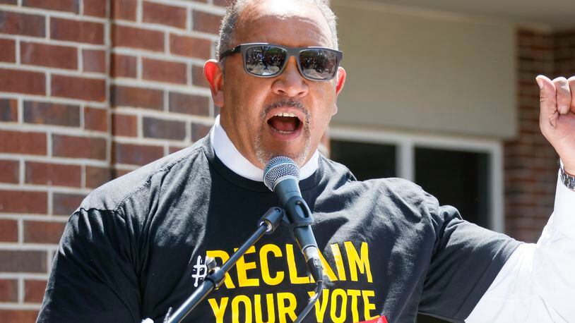 Marc Morial, President of the National Urban League speaks at the Rally.  Students and speakers gather at a "Reclaim your vote" rally at Clark Atlanta University In Atlanta on Tuesday, April 12, 2022.  The rally followed the launch of the civic engagement campaign at the 2022 State Of Black America Event by the National Urban League held at CAU.  (Bob Andres / robert.andres@ajc.com)