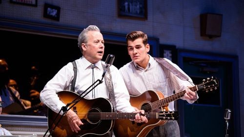 Radney Foster and Zach Seabaugh star as father and son Billy and Joe Mason in the Alliance Theatre production of “Troubadour,” by Atlanta playwright Janece Shaffer with music by Sugarland’s Kristian Bush. CONTRIBUTED BY GREG MOONEY