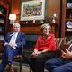 (Left to right) House Majority Leader Chuck Efstration,  House Speaker Jon Burns, Chairman of Public Health Sharon Cooper and Kasey Carpenter (R-Dalton) discuss the Safe Home Act on Tuesday, February 14, 2023. (Natrice Miller/ Natrice.miller@ajc.com)