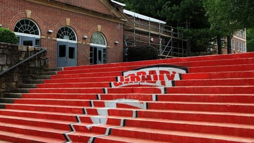 The Grady “G” painted on the steps of Grady High School is shown in this file photo taken on June 26, 2020, in Atlanta. CHRISTINA MATACOTTA FOR THE ATLANTA JOURNAL-CONSTITUTION.