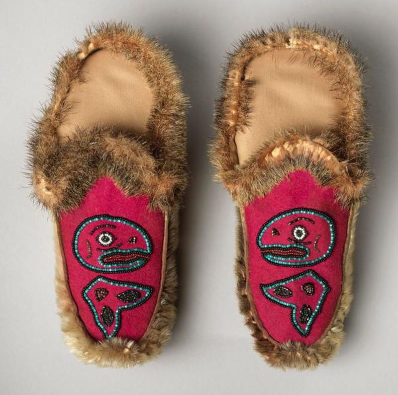 Moccasins with salmon motifs are part of the Art of the Americas collection at Emory’s Michael C. Carlos Museum.
