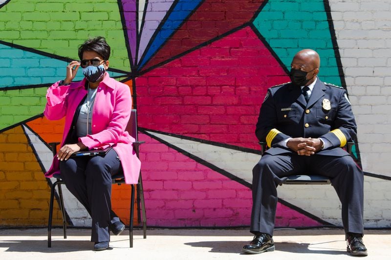 Mayor Keisha Lance Bottoms and interim Police Chief Rodney Bryant help celebrate the opening Thursday.