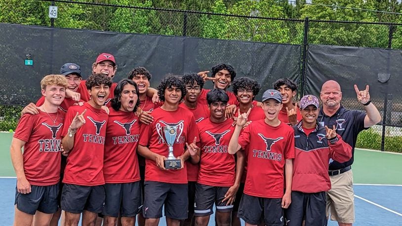 The Lambert boys won the 2023 GHSA Class 7A championship at the Rome Tennis Center, March 13, 2023.