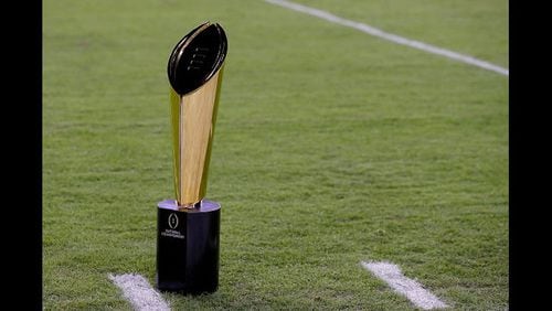 The College Football Playoff national championship trophy will be at stake Monday night when Georgia plays Alabama.