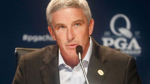 PGA TOUR commissioner Jay Monahan is not one who will speak out against golf's lengthy season.  (Sam Greenwood/Getty Images)